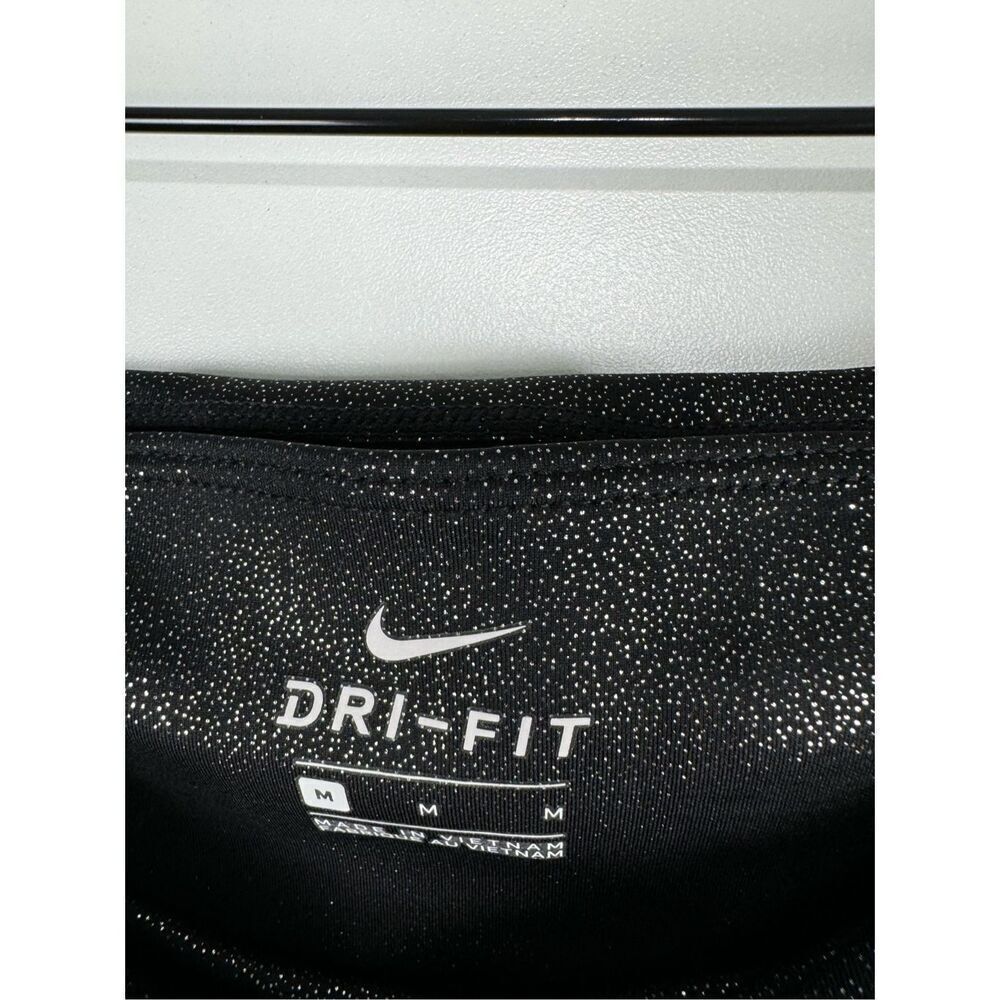 Nike Women's Dri-FIT One Mid Rise Sparkle 7/8 Active Legging Tights Black Medium - Picture 3 of 6